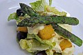 Asparagus polenta salad with homemade mayo
